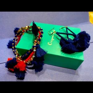 Retired red and blue tassel hostess exclusives Origami Owl